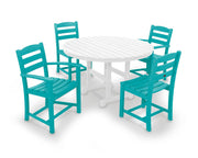 La Casa Café 5 Piece Round Farmhouse Dining Set - The Great Escape