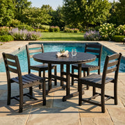 La Casa Café 5 Piece Round Farmhouse Dining Set - The Great Escape