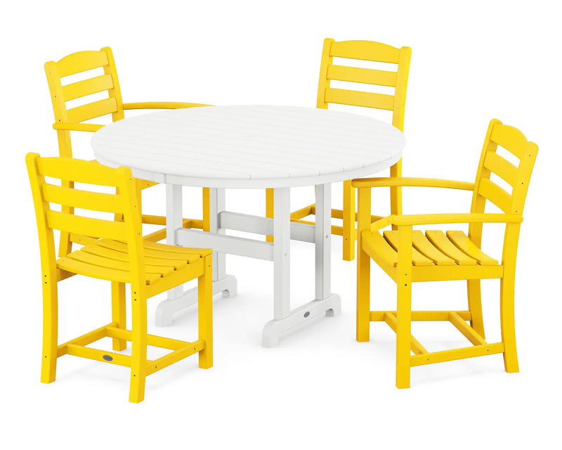 La Casa Café 5 Piece Round Farmhouse Dining Set - The Great Escape