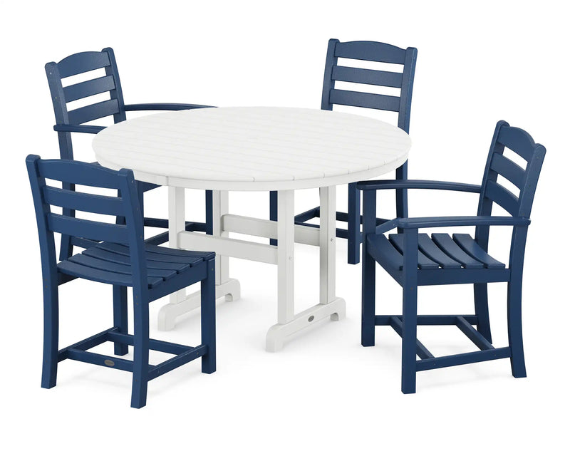 La Casa Café 5 Piece Round Farmhouse Dining Set - The Great Escape