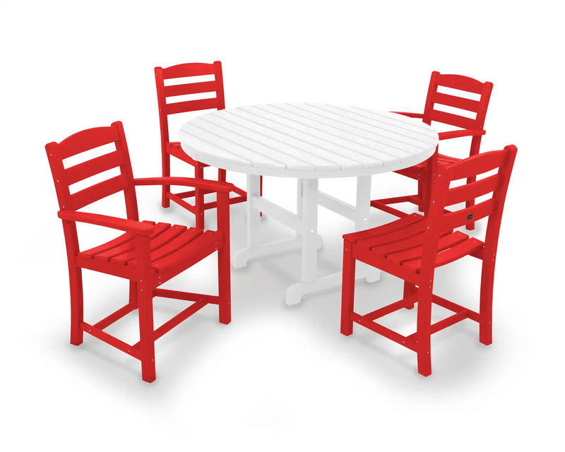 La Casa Café 5 Piece Round Farmhouse Dining Set - The Great Escape