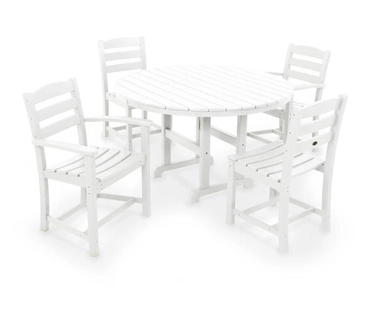 La Casa Café 5 Piece Round Farmhouse Dining Set - The Great Escape