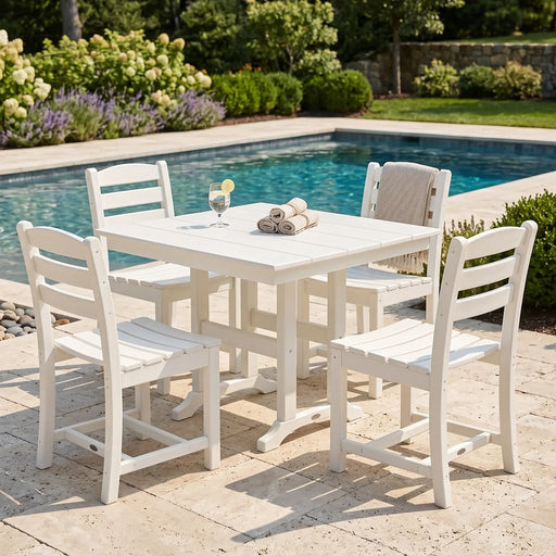 La Casa Café 5 Piece Side Chair Farmhouse Dining Set - The Great Escape