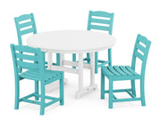 La Casa Café 5 Piece Side Chair Round Farmhouse Dining Set - The Great Escape