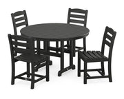 La Casa Café 5 Piece Side Chair Round Farmhouse Dining Set - The Great Escape