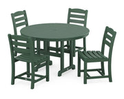 La Casa Café 5 Piece Side Chair Round Farmhouse Dining Set - The Great Escape