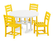 La Casa Café 5 Piece Side Chair Round Farmhouse Dining Set - The Great Escape