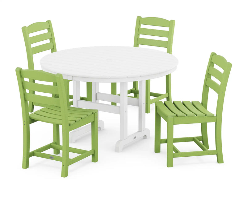 La Casa Café 5 Piece Side Chair Round Farmhouse Dining Set - The Great Escape