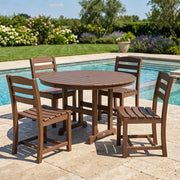 La Casa Café 5 Piece Side Chair Round Farmhouse Dining Set - The Great Escape