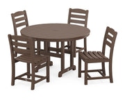 La Casa Café 5 Piece Side Chair Round Farmhouse Dining Set - The Great Escape