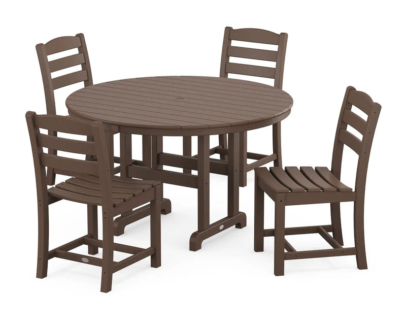 La Casa Café 5 Piece Side Chair Round Farmhouse Dining Set - The Great Escape