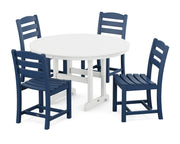 La Casa Café 5 Piece Side Chair Round Farmhouse Dining Set - The Great Escape