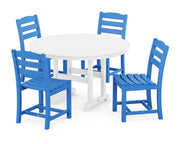 La Casa Café 5 Piece Side Chair Round Farmhouse Dining Set - The Great Escape