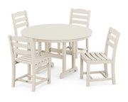La Casa Café 5 Piece Side Chair Round Farmhouse Dining Set - The Great Escape