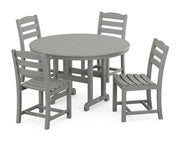 La Casa Café 5 Piece Side Chair Round Farmhouse Dining Set - The Great Escape