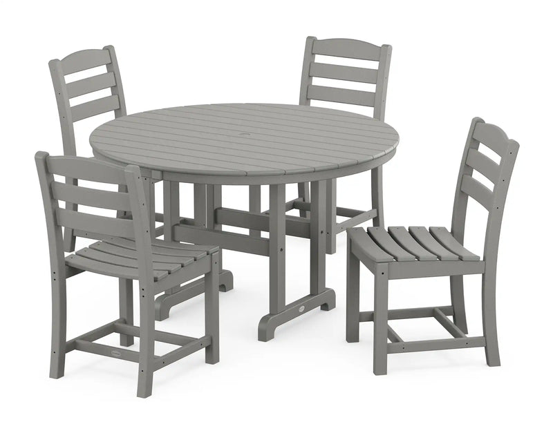 La Casa Café 5 Piece Side Chair Round Farmhouse Dining Set - The Great Escape