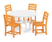 La Casa Café 5 Piece Side Chair Round Farmhouse Dining Set - The Great Escape