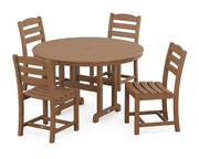La Casa Café 5 Piece Side Chair Round Farmhouse Dining Set - The Great Escape