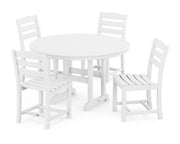 La Casa Café 5 Piece Side Chair Round Farmhouse Dining Set - The Great Escape