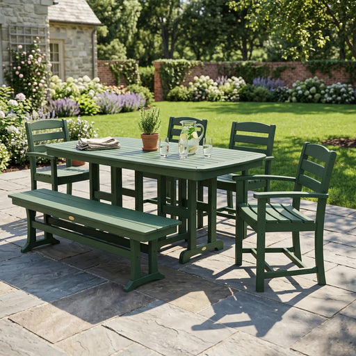 La Casa Café 6 Piece Dining Set W/ Bench - The Great Escape