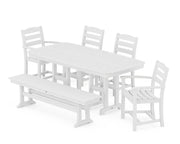 La Casa Café 6 Piece Dining Set W/ Bench - The Great Escape