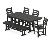 La Casa Café 6 Piece Farmhouse Dining Set - The Great Escape