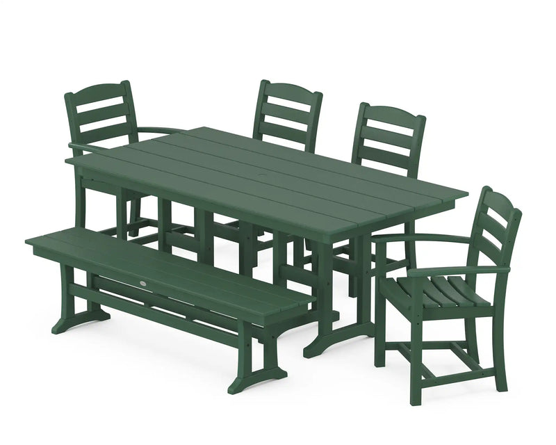 La Casa Café 6 Piece Farmhouse Dining Set - The Great Escape