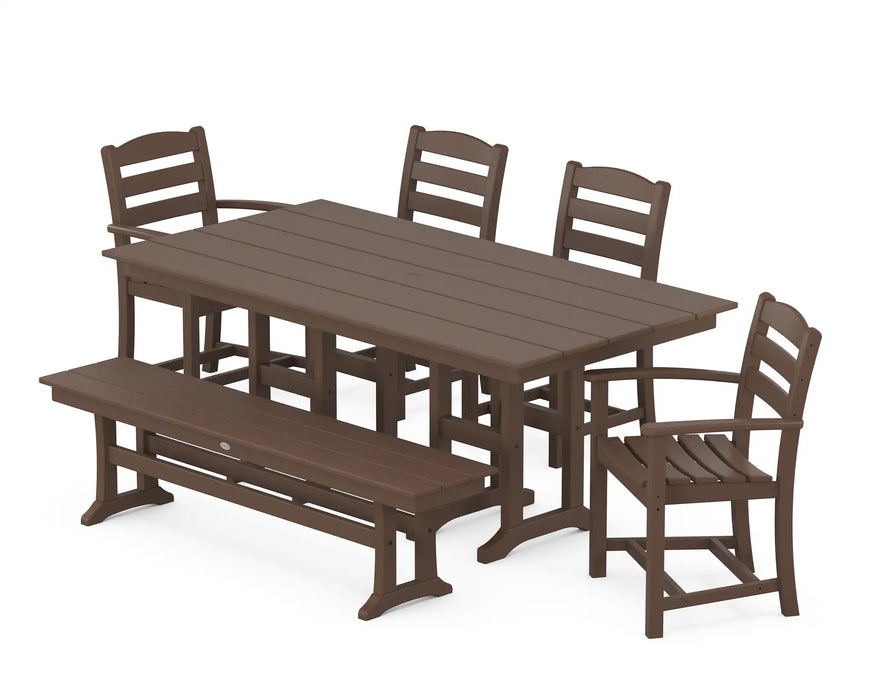 La Casa Café 6 Piece Farmhouse Dining Set - The Great Escape