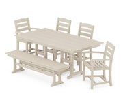 La Casa Café 6 Piece Farmhouse Dining Set - The Great Escape
