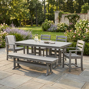 La Casa Café 6 Piece Farmhouse Dining Set - The Great Escape