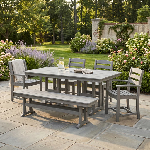 La Casa Café 6 Piece Farmhouse Dining Set - The Great Escape