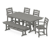 La Casa Café 6 Piece Farmhouse Dining Set - The Great Escape