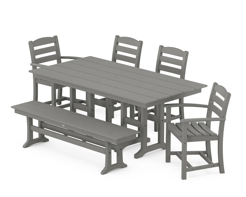 La Casa Café 6 Piece Farmhouse Dining Set - The Great Escape