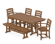 La Casa Café 6 Piece Farmhouse Dining Set - The Great Escape