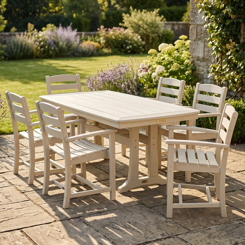 Picture of La Casa Café 7 Piece Arm Chair Dining Set W/ Trestle Legs