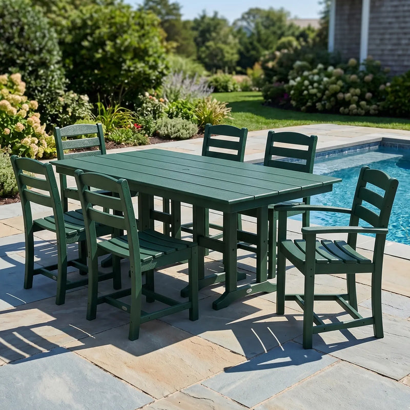 La Casa Café 7 Piece Farmhouse Dining Set - The Great Escape
