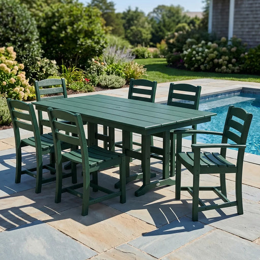 La Casa Café 7 Piece Farmhouse Dining Set - The Great Escape