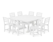 La Casa Café 9 Piece Farmhouse Trestle Dining Set - The Great Escape