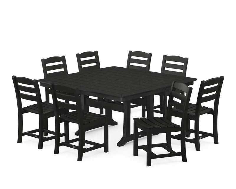 La Casa Café 9 Piece Nautical Trestle Dining Set - The Great Escape
