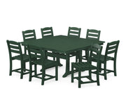 La Casa Café 9 Piece Nautical Trestle Dining Set - The Great Escape