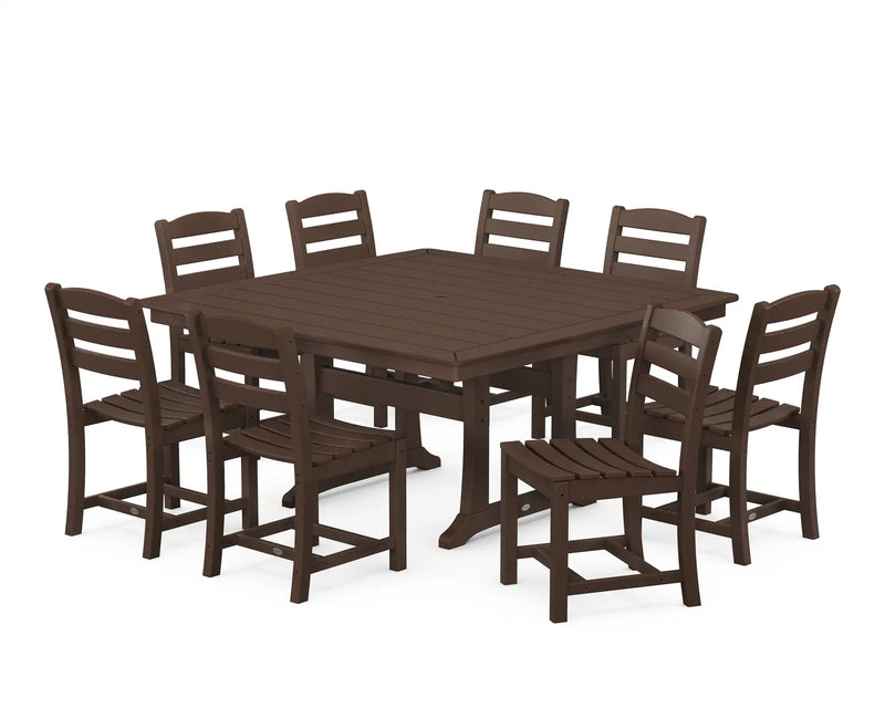 La Casa Café 9 Piece Nautical Trestle Dining Set - The Great Escape