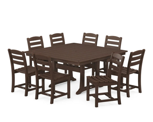 La Casa Café 9 Piece Nautical Trestle Dining Set - The Great Escape