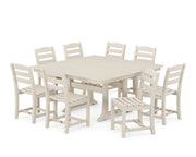 La Casa Café 9 Piece Nautical Trestle Dining Set - The Great Escape