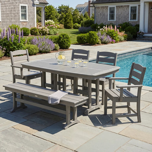 Lakeside 6 Piece Dining Set W/ Bench - The Great Escape