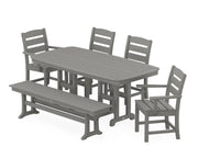Lakeside 6 Piece Dining Set W/ Bench - The Great Escape