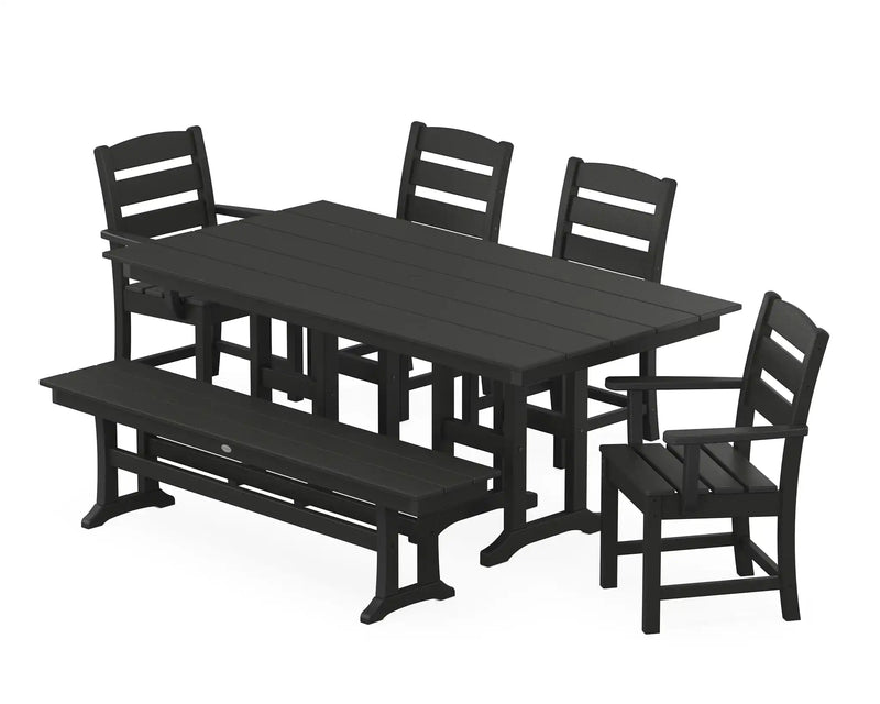 Lakeside 6 Piece Farmhouse Dining Set W/ Bench - The Great Escape