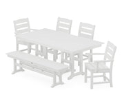 Lakeside 6 Piece Farmhouse Dining Set W/ Bench - The Great Escape