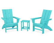 Modern 3 Piece Curveback Adirondack Set W/ 18" Long Island Side Table - The Great Escape