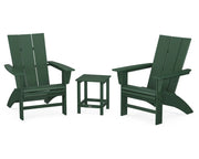 Modern 3 Piece Curveback Adirondack Set W/ 18" Long Island Side Table - The Great Escape