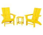 Modern 3 Piece Curveback Adirondack Set W/ 18" Long Island Side Table - The Great Escape